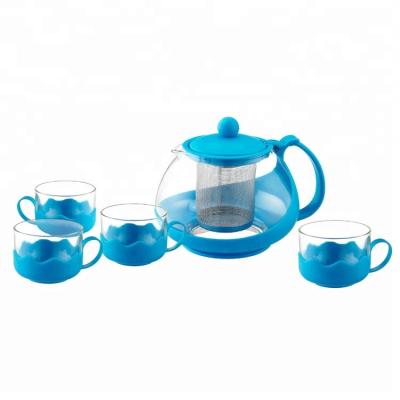 China Promotion TCS-P001 Handmade High Borosilicate Glass Chinese Tea Sample Pot Viable Set for sale