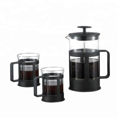 China Sustainable Promotion 3 Pcs Coffee Press French Press Set Coffee Press , Glass Coffee Sets for sale