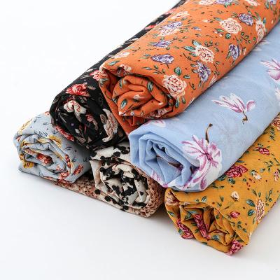 China 2022 Autumn New Pearl Chiffon Printed Female Scarf Malaysian Women Large Floral Scarf Yw127 for sale