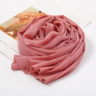 China 2022 Solid Color Small Dot Scarf Women's Scarf Yw151 Pearl Bag Female Monochrome Chiffon Women's Scarf Yw151 for sale