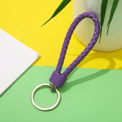 China Factory direct leather wholesale high quality different colors leather key chain with gifts for sale