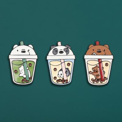 China China No Minimum Supplier Wholesale Manufacturers Coffee Bubble Tea Custom Enamel Pin for sale