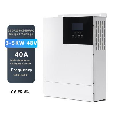 China 48v DC 120vac 5 KW Hybrid Solar Inverter For Solar Panel System Max Solar 500V 378mm*280mm*103mm Input for sale