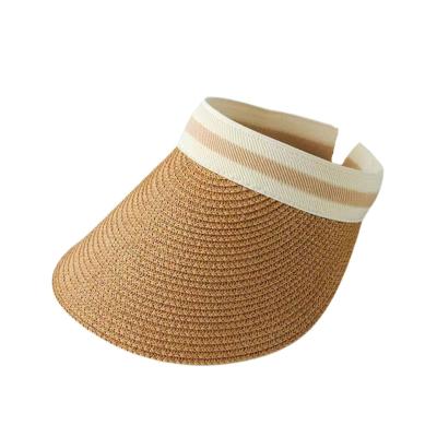 China COMMON Women Brim Wide Sun Free Adjustable Waist Sun Protection Beach Outdoor Straw Visor Hats Summer for sale