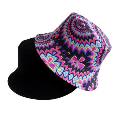 China COMMON Unisex Fashionable Printed Fisherman Reversible Double Sided Sun Protection Bucket Hats for sale