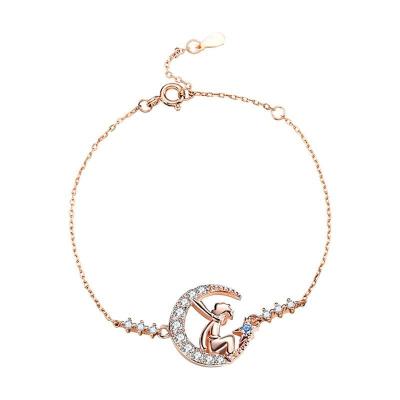 China The Other Newest Fashion Style Charm Adjustable Zircon 925 Sterling Silver Women Bracelet for sale