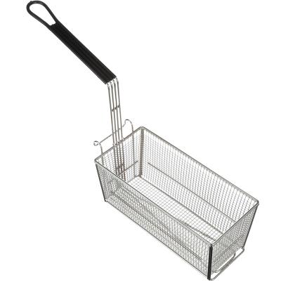 China Sustainable Commercial Fryer French Fries Basket With Coated Handle Rear Hook for sale