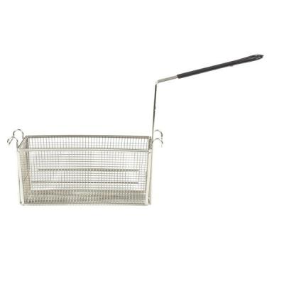 China 201/304 Stainless Steel Commercial Fryer French Fries Basket With Front And Rear Hooks for sale