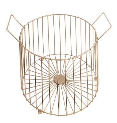 China New Classic / Postmodern Household Bathware Metal Wire Clothes Storage Laundry Basket for sale