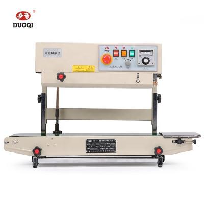 China Tamper Proof Continuous Band Sealing Machine Compact Vertical Heat Sealer for sale