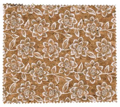 China Printed colored & Eco-friendly cork fabric sheet for bags/cover/notebook/shoes with TC backing,waterproof and dust for sale