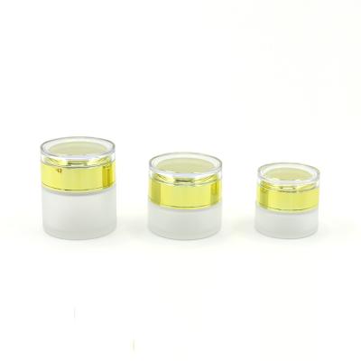 China High Qiality Factory Direct Sale Frosted Cream Cosmetic Bottle With Bright Gold Lid for sale