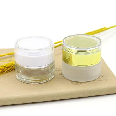 China High Qiality Cosmetic Glass Jars Skin Care Packaging Container Transparent Empty Cream Glass Jars for sale