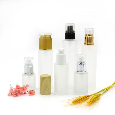 China High New High Quality Empty Cosmetic Frosted Glass Makeup Base Bottle From Qiality for sale