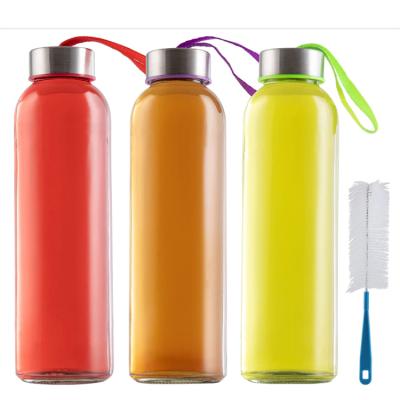 China Wholesale Price Modern Clear Glass Non-slip Unique Drinks Glass Bottle For Juice for sale