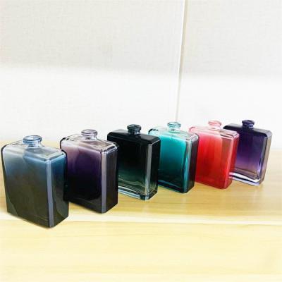 China High Qiality 30ml 50ml 100ml gradient colored empty rectangular perfume spra for sale