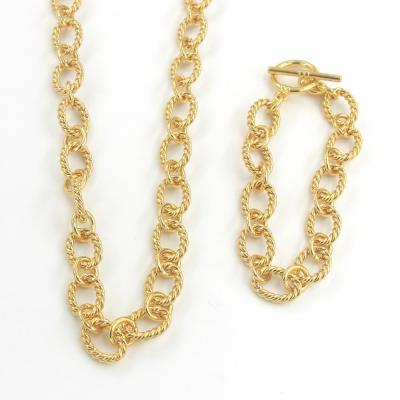 China CLASSIC Dubai 18k Gold Plated Link Necklace New Arrive Cheap Fashion Rope Chains Necklace Jewelry Set for sale