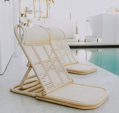 China Contemporary Australia Newzeland USA Customizable Outdoor Adjustable Portable Folding Wicker Rattan Chairs for Swimming Pool Sun Beds Beach for sale