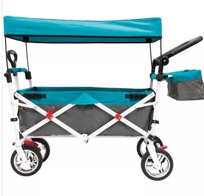 China Storage 2022 Furniture Camping portable fat beach wagon collapsible sturdy steel frame beach lounger cart 360 degree wheels easy storage for sale