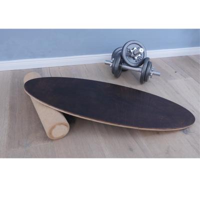 China New Design Custom Wood Balance Board Home Nature Round Exercise Balance Board With Cork Roller for sale