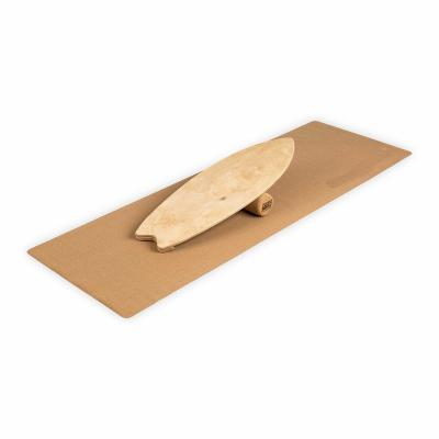 China Cork Yoga Indoor Gym Fitness Roller Balance Board Wooden Trainer Balance Board Wooden Balancing Training Mat Natural for sale