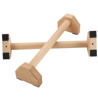 China Wood BODYBUILDING Parallettes (set 2) Handstand PushupsSport Wooden Parallettes Push Up Handle Bar Gym Gear Equipment for sale