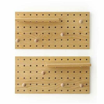 China Europe Wooden Pegboard Wall Checker Display Organization Storage Wall Hooks Modular Shelf for sale