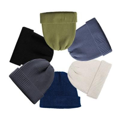 China JOINT Solid Wool Blend Ribbed Warm Comfortable Soft Warm Custom Knitted Beanie Winter Hats With Embroidery for sale