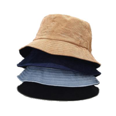 China Wholesale Custom Empty Striped Bucket Hats Corduroy Embroidery Reversible Bucket Hat for sale