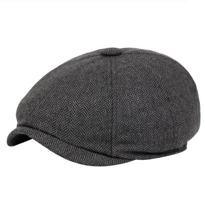 China Custom Factory High Quality Herringbone Hat Men Verified Flat Newsboy Ivy Hat Wholesale for sale