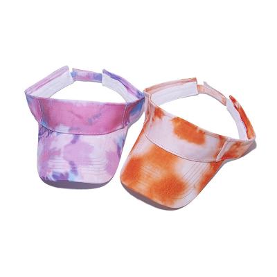 China Tied Dyed Elastic Band Sun Visor Golf Sports Striped Running Hats Sun Visor Hat for sale