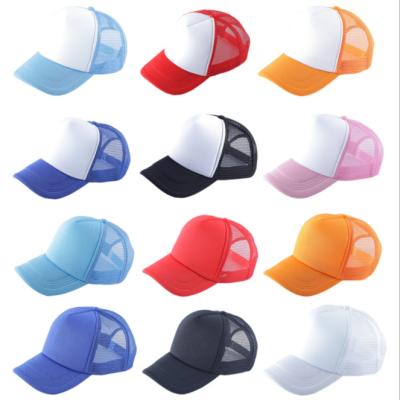 China Hip Hop COMMON Wholesale White 5 Custom Baseball Mesh Foam Hat Trucker Cap Dad Embroidery And Printing Logo Panel Sports Gorras for sale