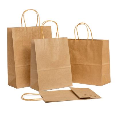 China Recycled Materials Paper Gift Bag Printing Craft Paper Bag Custom Brown Kraft Paper Bag for sale