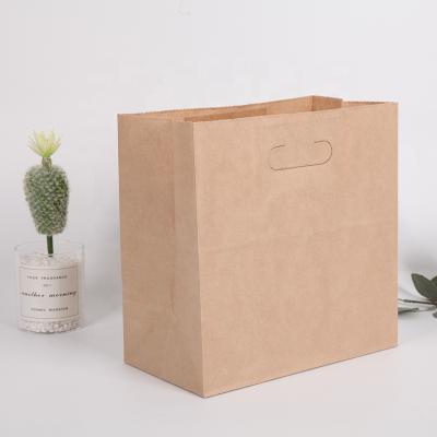 China Customized Recyclable Take Away Food Bag Fashion Shopping Bag Brown Kraft Paper Bags for sale