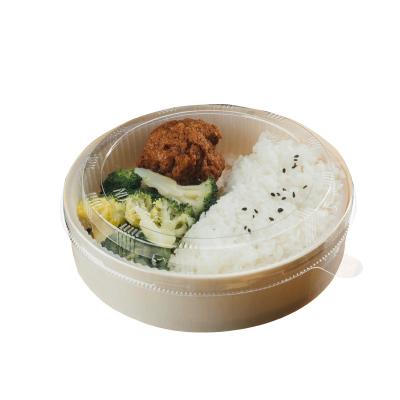 China Quality Sushi Recyclable Guaranteed Biodegradable Cake Packaging Bento Box Round Disposable Wood Lunch for sale