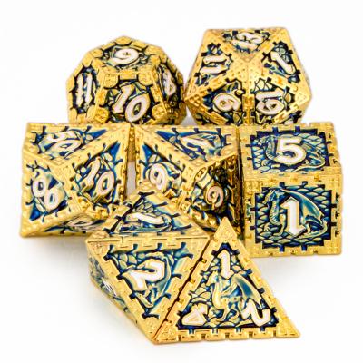 China Dnd Solid Dice Game Pathfinder Dice Table Dice With Solid Metal Dice Set D20 for sale