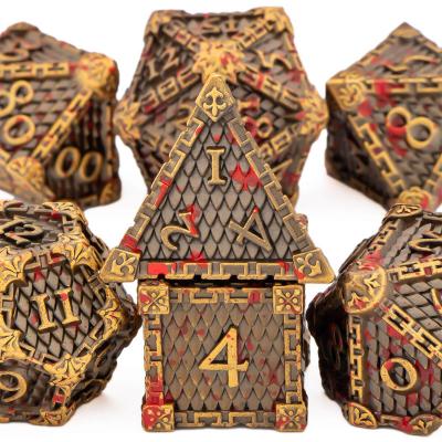 China Solid dnd die cut wholesale solid metal gold red dnd for cutting polyhedral dies for Mtg box with die box for sale