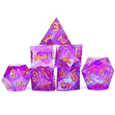 China Wholesale Game Stain Color Resin Polyhedron Sharpen Edges For Cutting RPG Set Polyhedral Dnd Dies for sale