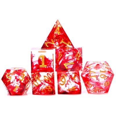 China Game factory direct promotional resin polyhedral die set for tabletop game math games dnd dies for sale