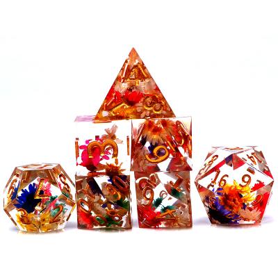 China Professional Polyhedral Resin Dice Set Making Game RPG Sculpt Multi Color Dnd Dies for sale