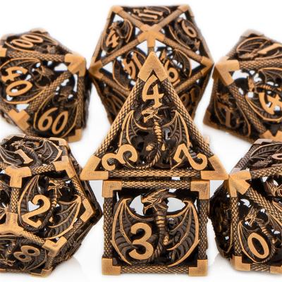 China Dnd Solid Dice Hollow Metal D20 d&d Multi-sided Dice For Dungeons n Dragons Mtg With D20 D6 d&d For MTG RPG Dice for sale