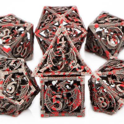 China Dnd Solid Dice Dragon Hollow Dice Set for d&d Multi-sided Easy-rolling d&d Dice Polyhedron MTG RPG D20 Dice for sale