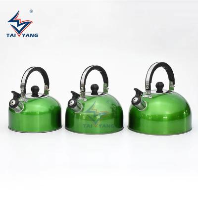 China Low Price Stainless Steel Economic Viable Tea Kettle 3/4/5L Whistling Kettle With Color Painting for sale