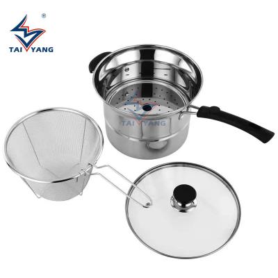 China Sustainable Price Cheap Noodle Cooking Pots Stainless Steel Pasta Pot With Strainer for sale