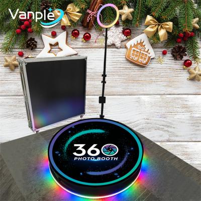 China Full solid metal/LED stable & Tempered Glass 360 Photo Booth RGB Lights Professional 360 Booth 4 People with Case and Flight Ring Light 360 Photo Booth Props Sparks for sale