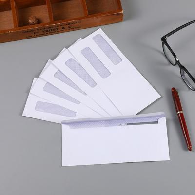 China Business Envelope Seal Window Papers Double Window Security Envelopes for sale