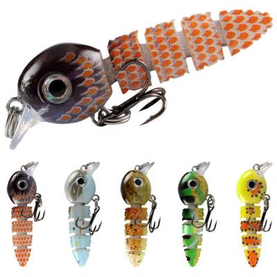 China ABS Plastic 55mm Minnow 4.3g Insect Fishing Lure Attached Bait Trout Sinking PESCA HHMS03 for sale