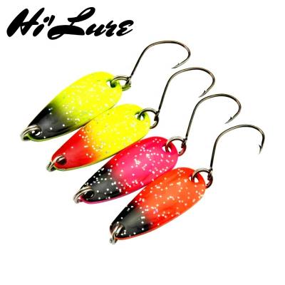 China SPOON Blade Groundbait Metal Running LINE 30mm 3g D-S Lures Copper Metal Fishing Lure For Zander Trout Salmon HHS04 for sale