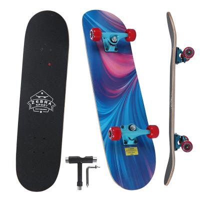 China Black Special Logo Fashion Double Tail Kick Board Heat Transfer Chinese Griptapes Maple Customized Store 31*8inch Complete Wheel Skateboard for sale