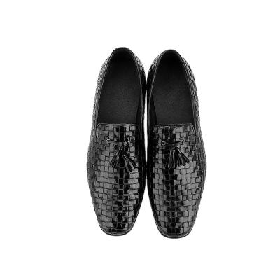 China ALBZ2-5 Anti-odor Factory Supply Handmade Woven Genuine Leather Loafers Black Red Men Shoes Comfortable Causal Business Shoes for sale